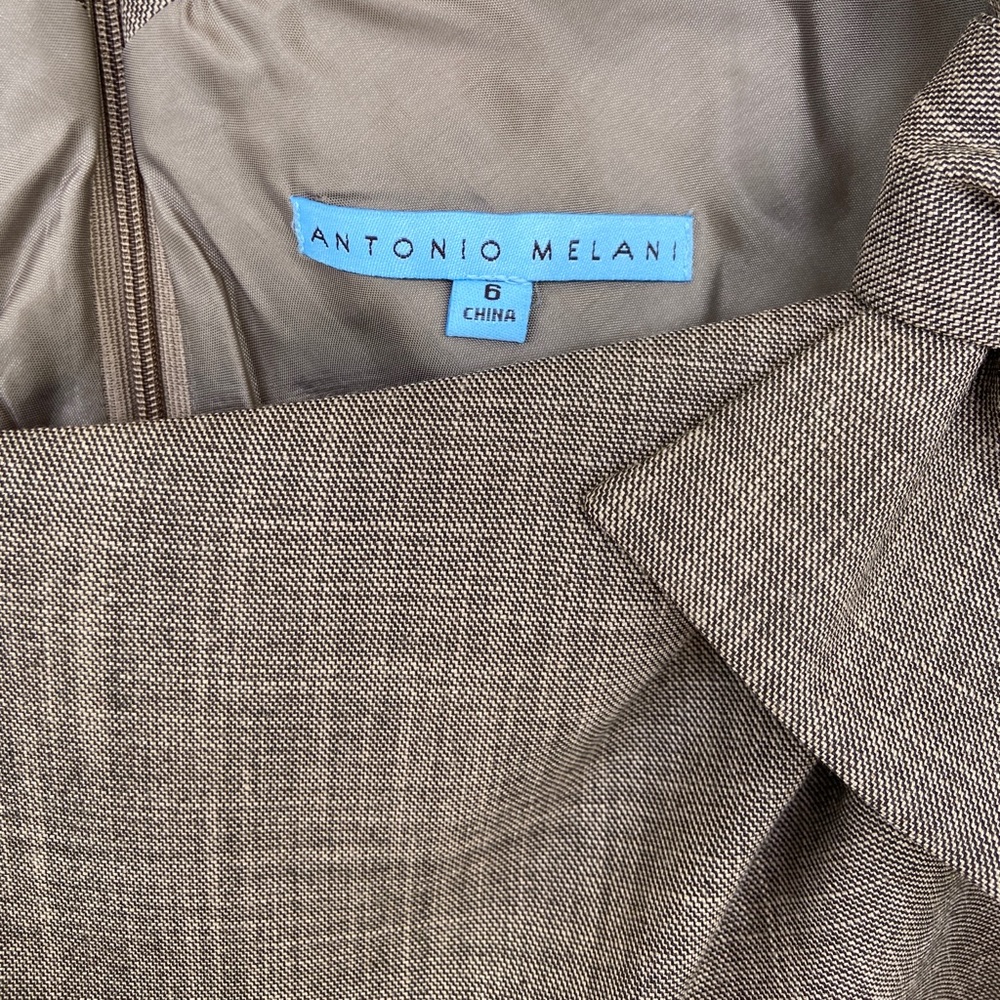 Antonio Melani | Taupe sleeveless dress w/ belt, 6 - Picture 6 of 14